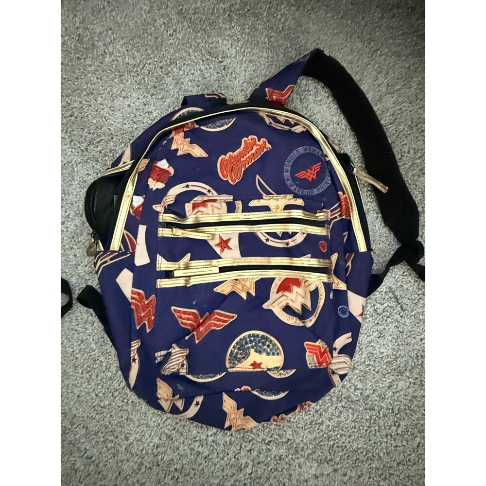 Backpack Wonder Woman Multi-Compartment Gold Red Blue full size